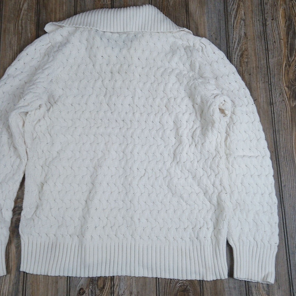 Liz Claiborne Knit Quarter Button Long Sleeve Sweater Top - Picture 9 of 9